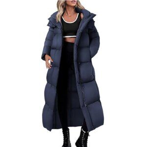 Women's Long Winter Coat Hooded Zip Up Casual Jacket